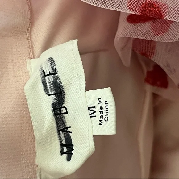 Mable Heartbreaker Strapless Pink Glitter Heart Ruffle Tulle Dress Medium - Picture 13 of 16